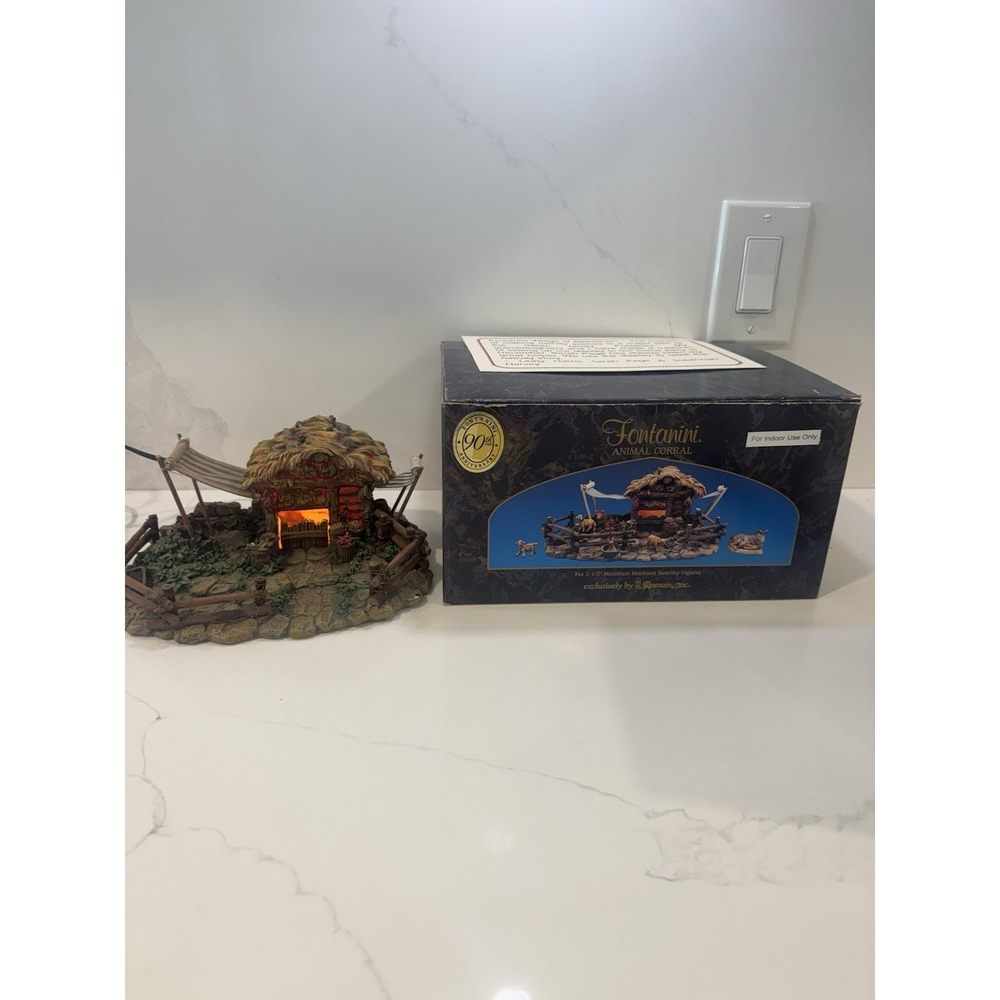 Roman Fontanini Animal Corral 50238 Vintage W Original Box Vintage